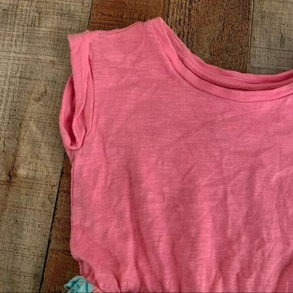 Spotted zebra girls size 3T watermelon sleeveless dress in neon pink and blue - Picture 2 of 6